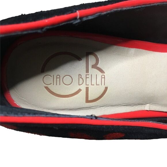 Ciao Bella Yasmin Suede Red Floral Embroidery Pump size 6m - Picture 4 of 7